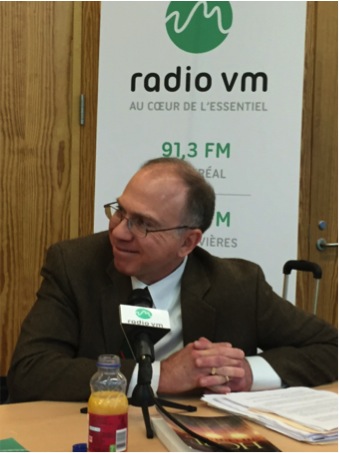 Professor Brian Lepard during his radio interview with Radio Ville-Marie