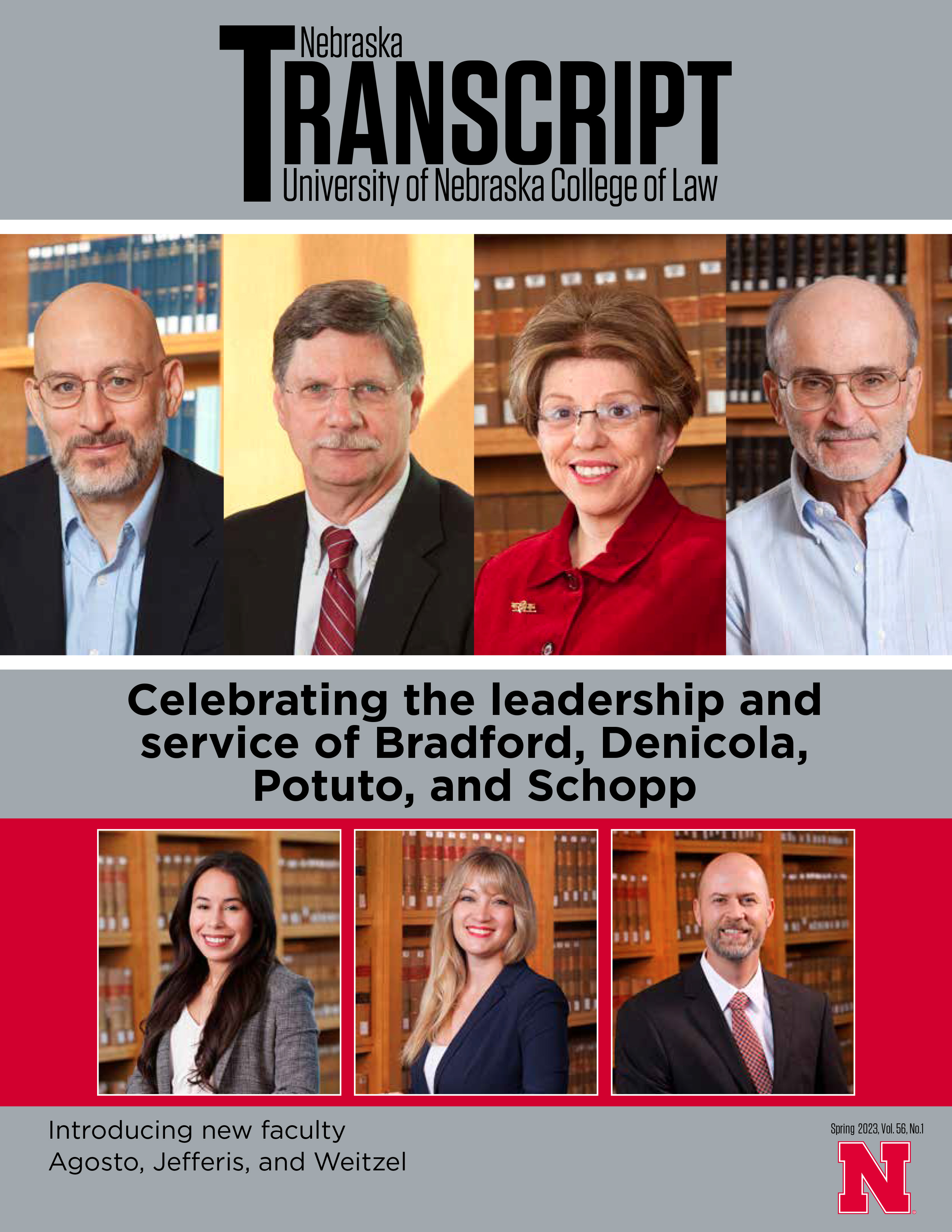 Magazine cover with headshot photos of seven professors