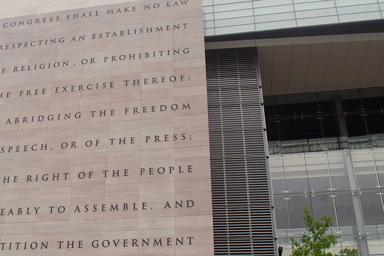 Side of the Newseum building