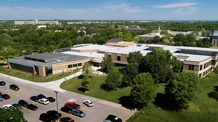 Aerial view of McCollum Hall