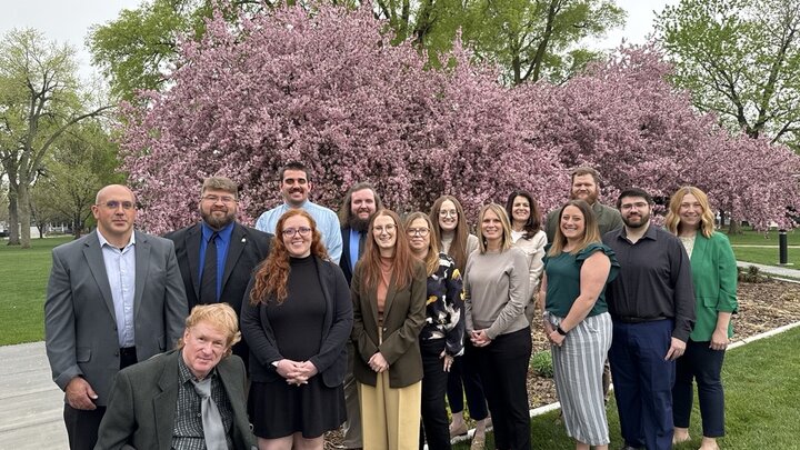 Front: James Drake, Kali Pearson, Kaitlyn Oeltjen, Bethany Allen, Tonia Soukup, Kourtnei Smith, Kasey Hahn  Back: Mark Moore, Timothy Matas, Jacob Meyer, Jason Sanford, Emilee Higgins, Rhonda Flower, Remmington Slama, Alyssa Slama