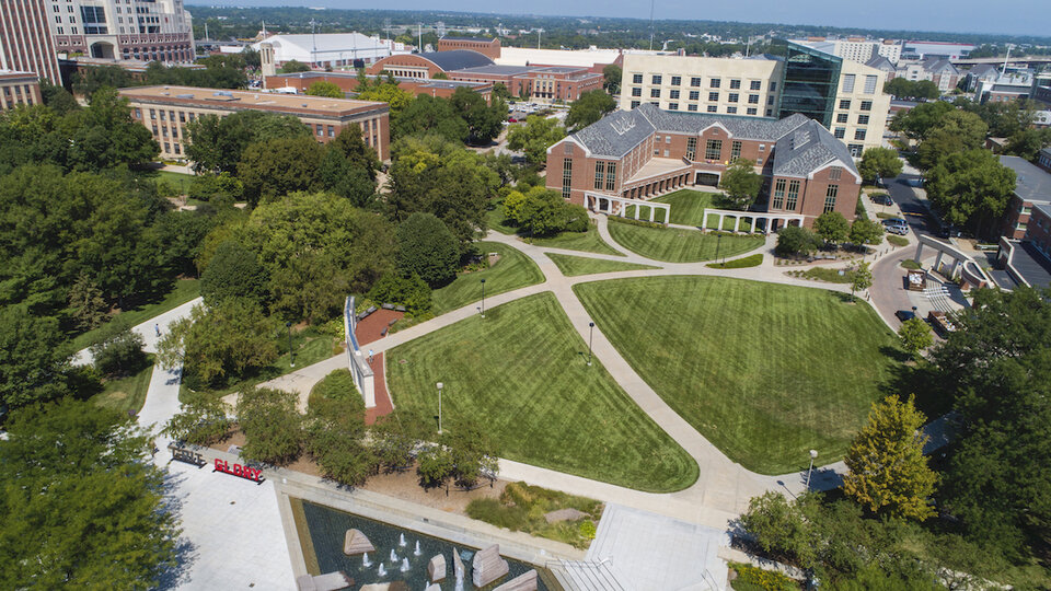 Aerial image of campus