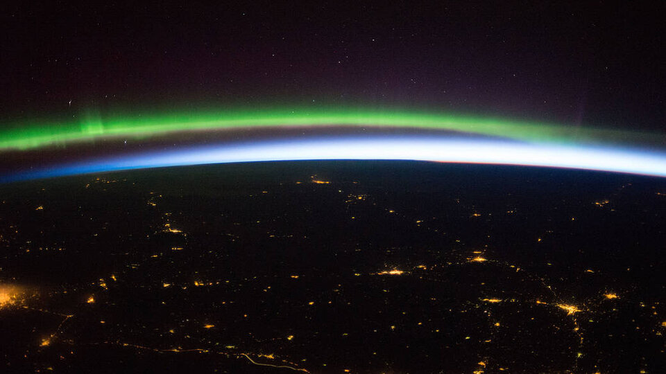 NASA image of northern lights from space