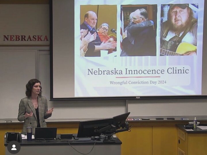 Woman gives a presentation