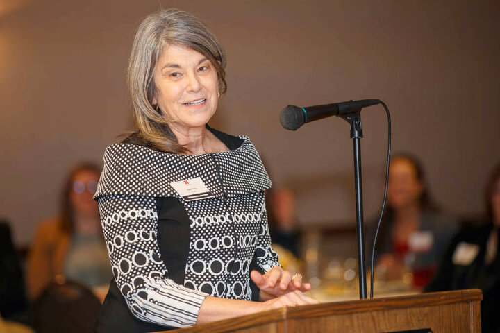 Person speaking at podium