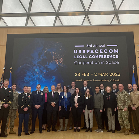 Nebraska students, directors, and alumni at the USSPACECOM Conference